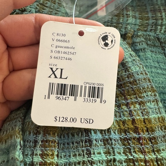 Free people Alexa Plaid Mini Dress XL Green and Brown bohemian boho NEW - Picture 6 of 11